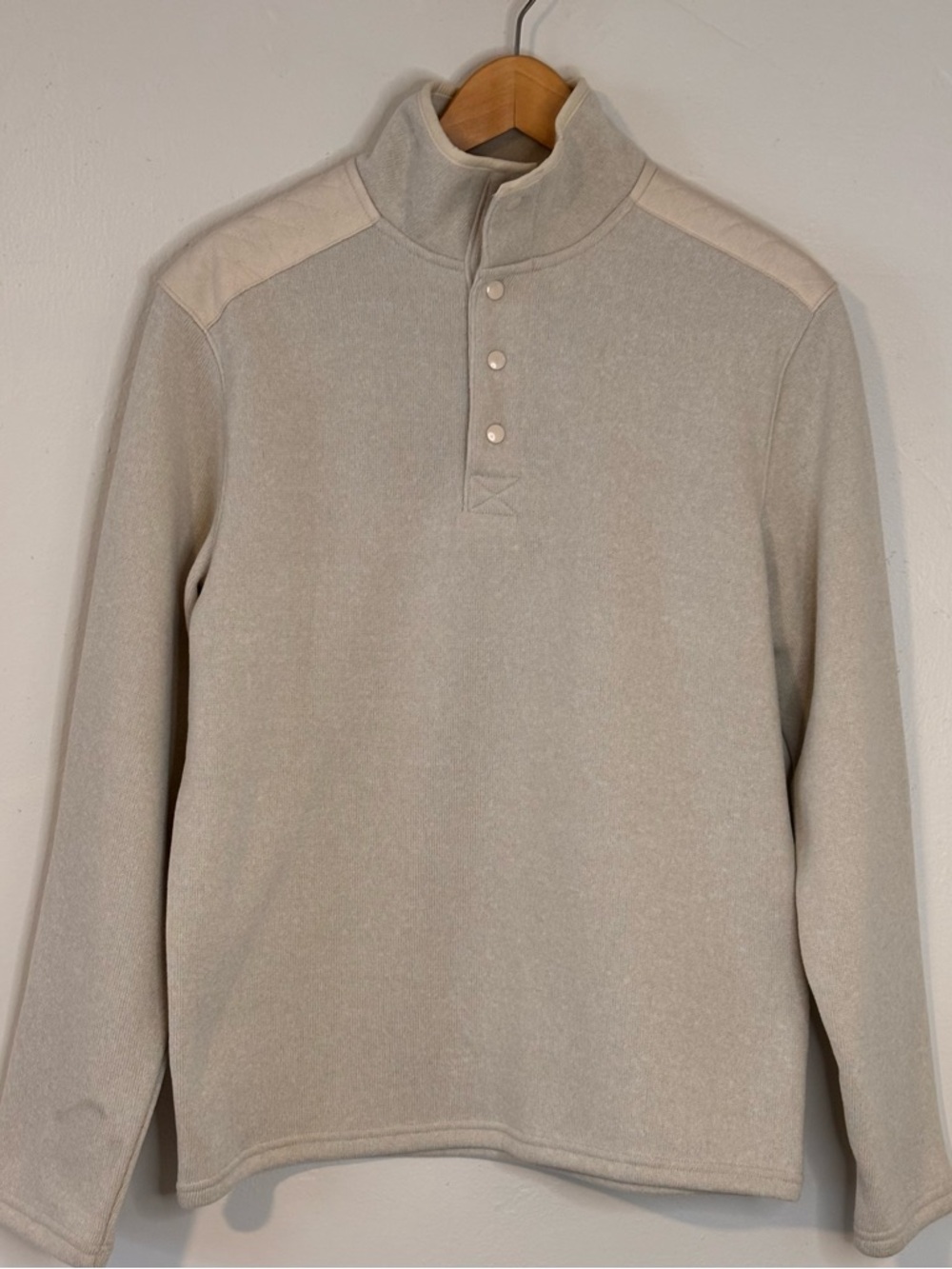🌸 NWT Goodfellow & Co Men’s Medium Cream Beige Pullover Fleece